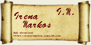 Irena Markoš vizit kartica